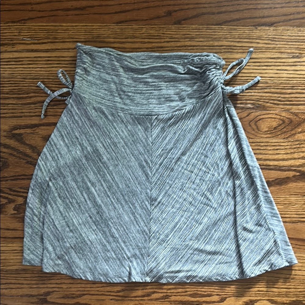 Dakini Gray Skirt with Ruched Tie Sides